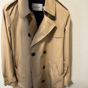 Coach Beige Solid Women’s Trench Coat